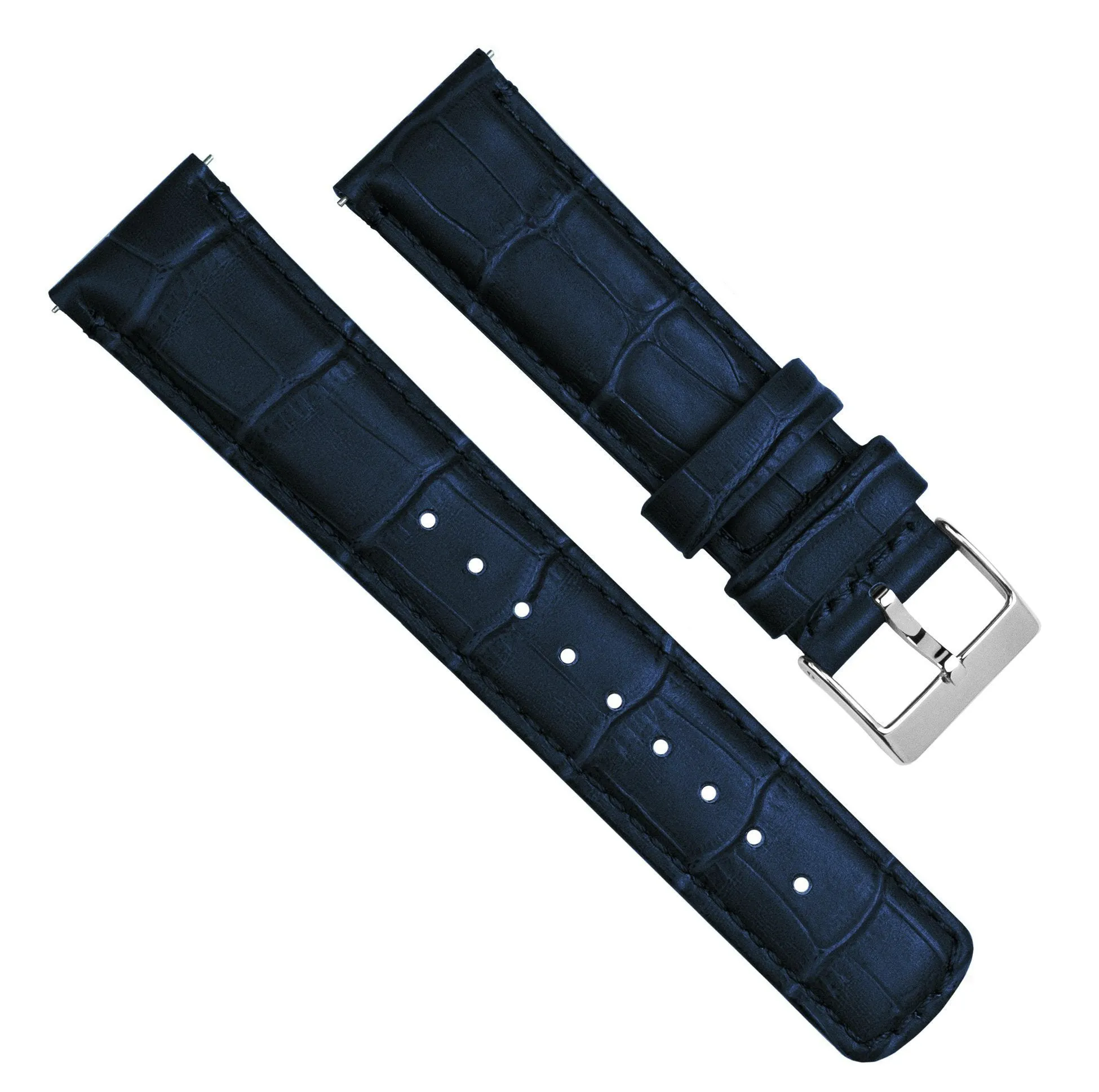 Moto 360 Gen2 Navy Blue Alligator Grain Leather Watch Band