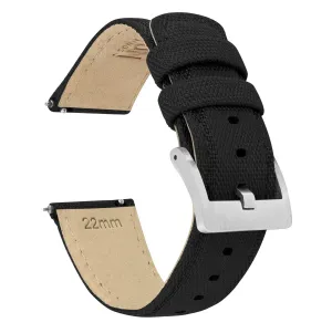 Moto 360 Gen2 Sailcloth Quick Release Black Watch Band
