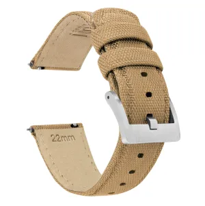 Moto 360 Gen2 Sailcloth Quick Release Khaki Tan Watch Band