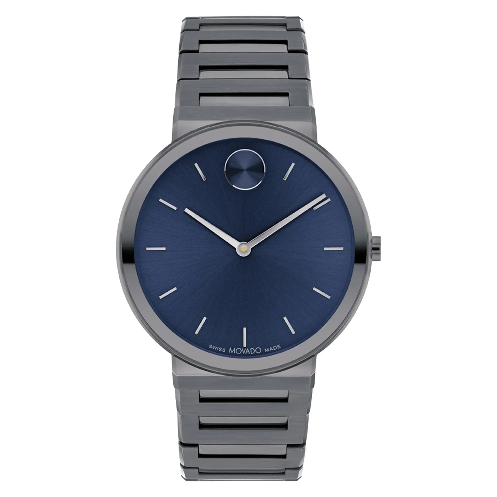 Movado Bold Horizon Grey Tone Blue Dial Watch