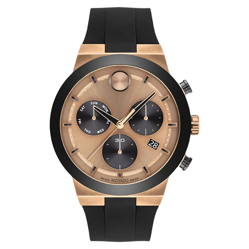 Movado Bold Men's Watch Rose Gold Tone Case Quartz