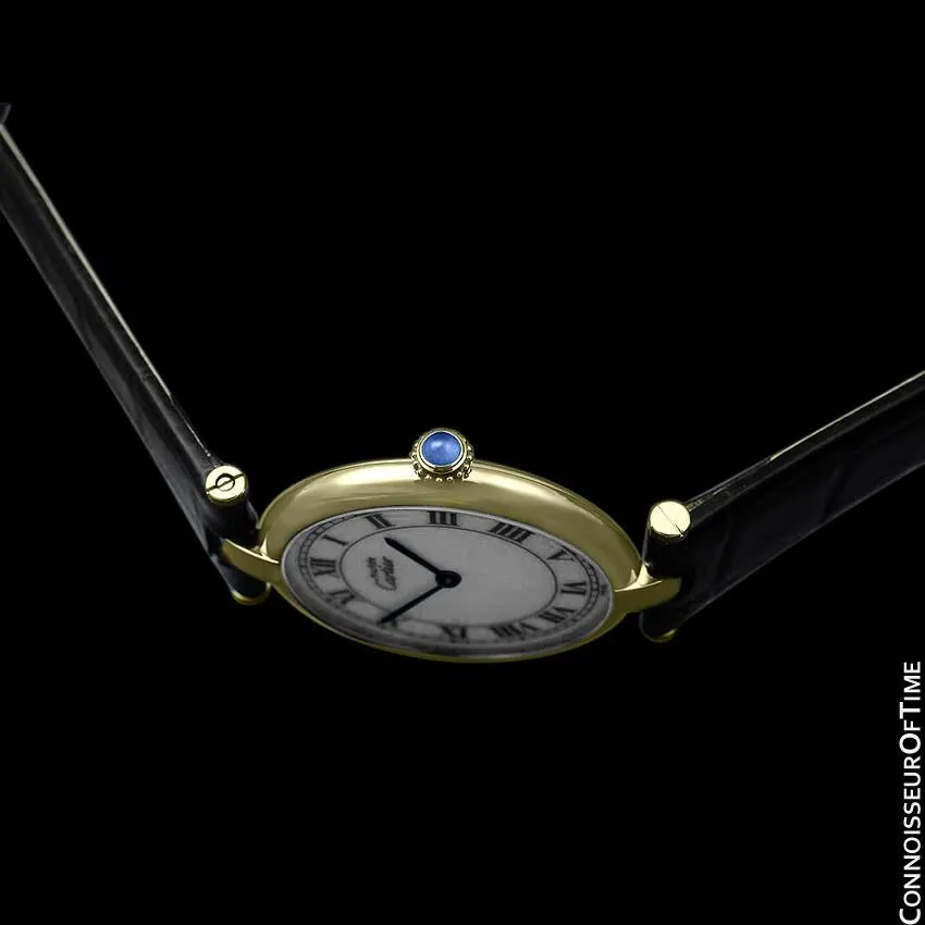 Must De Cartier Vendome Ladies Vermeil Watch - 18K Gold Over Sterling Silver