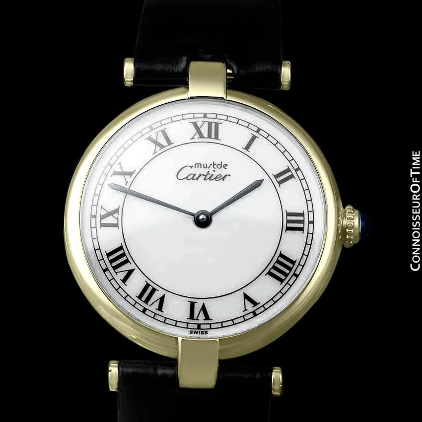 Must De Cartier Vendome Ladies Vermeil Watch - 18K Gold Over Sterling Silver