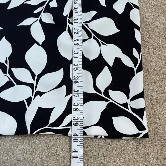 NEW J. Jill x Christian Siriano Leaf Print Dress Black White Women’s Size 4