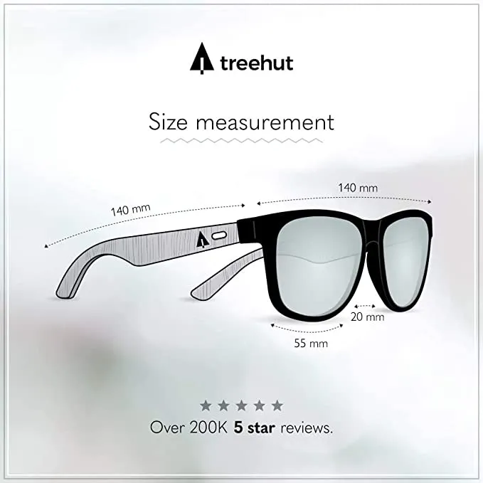 New TREEHUT Wooden Bamboo Sunglasses Temples Classic Aviator Retro Square Wood Sunglasses
