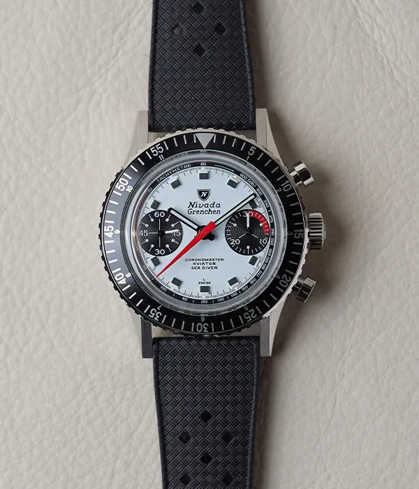 Nivada Grenchen Chronomaster Singer Paul Newman - Inter Bezel Rubber Strap 86054M01LC