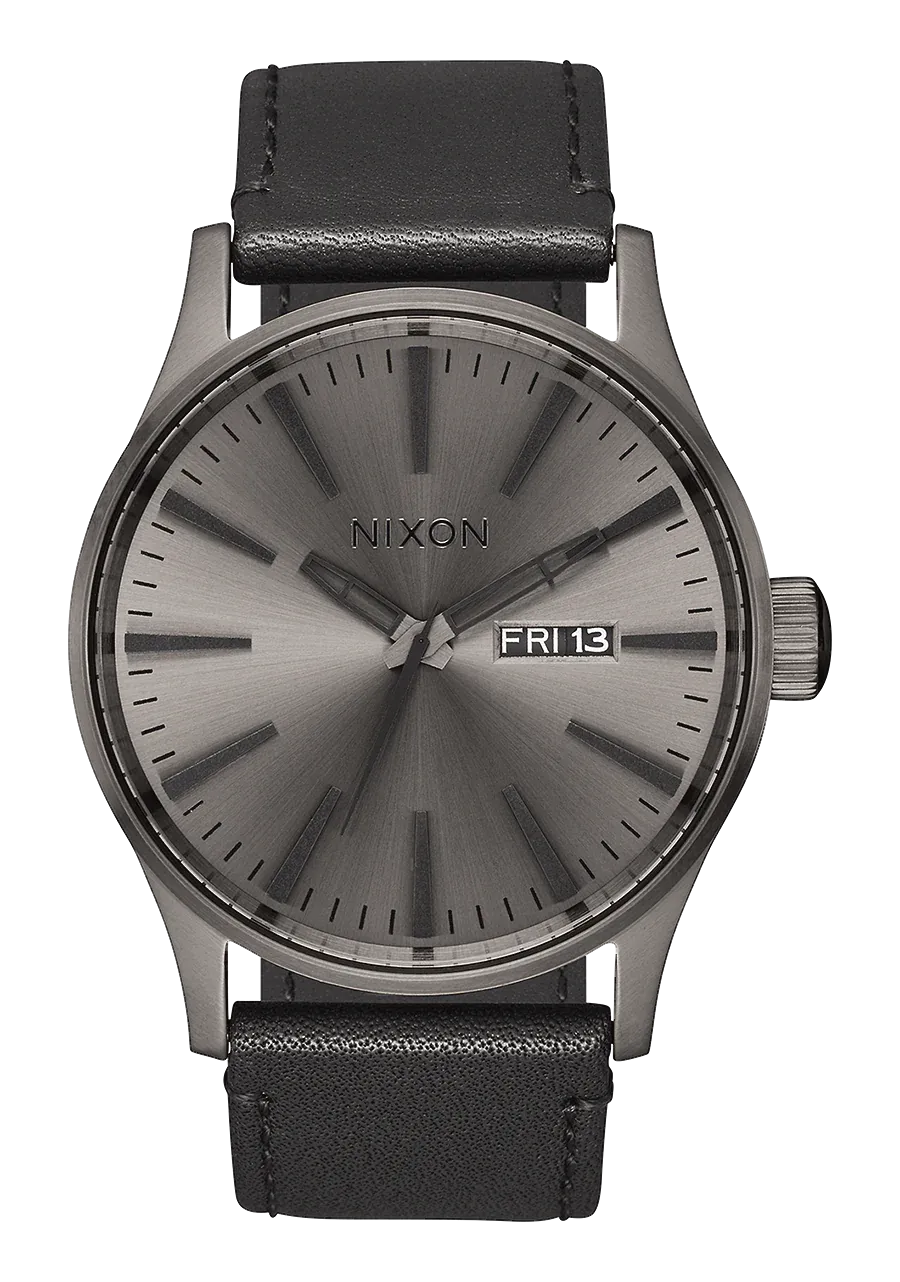 NIXON SENTRY LEATHER GUNMETAL