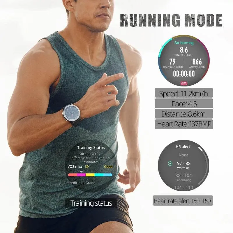 NORTH EDGE 2022 New Sports Smart Watch GPS GLONASS GALILEO Heart Rate SpO2 VO2max Stress 120  Sports Mode 18days Standby Compass