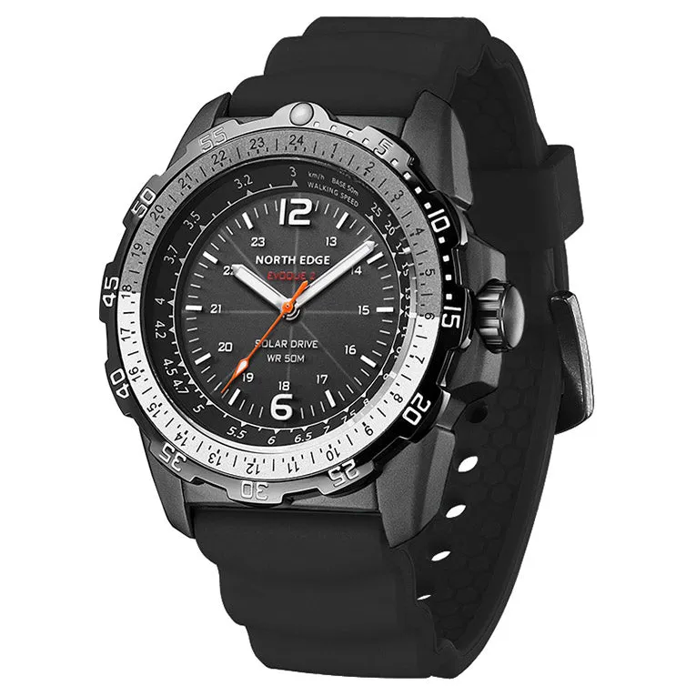 North Edge EVOQUE 2 Men's Solar Digital Watch | 50M Waterproof & Luminous Display