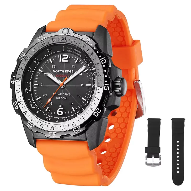 North Edge EVOQUE 2 Men's Solar Digital Watch | 50M Waterproof & Luminous Display