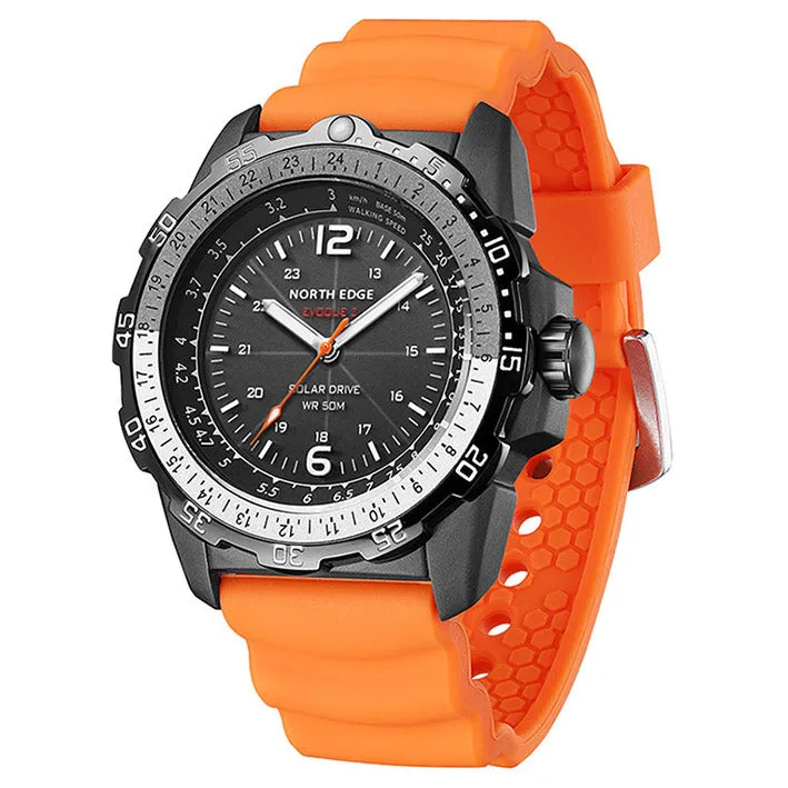 North Edge EVOQUE 2 Men's Solar Digital Watch | 50M Waterproof & Luminous Display