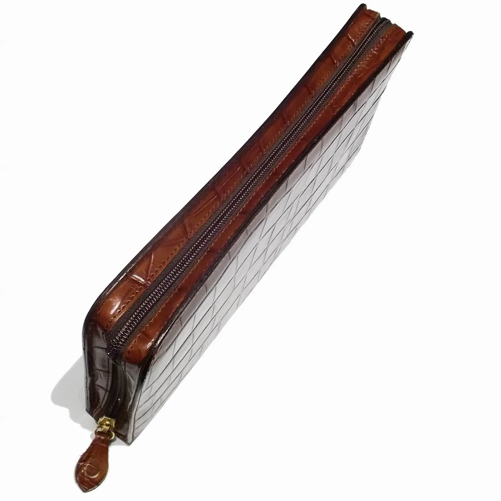 Officina italy box box holder 12 coccodrillo brown leather watches 0ff.01