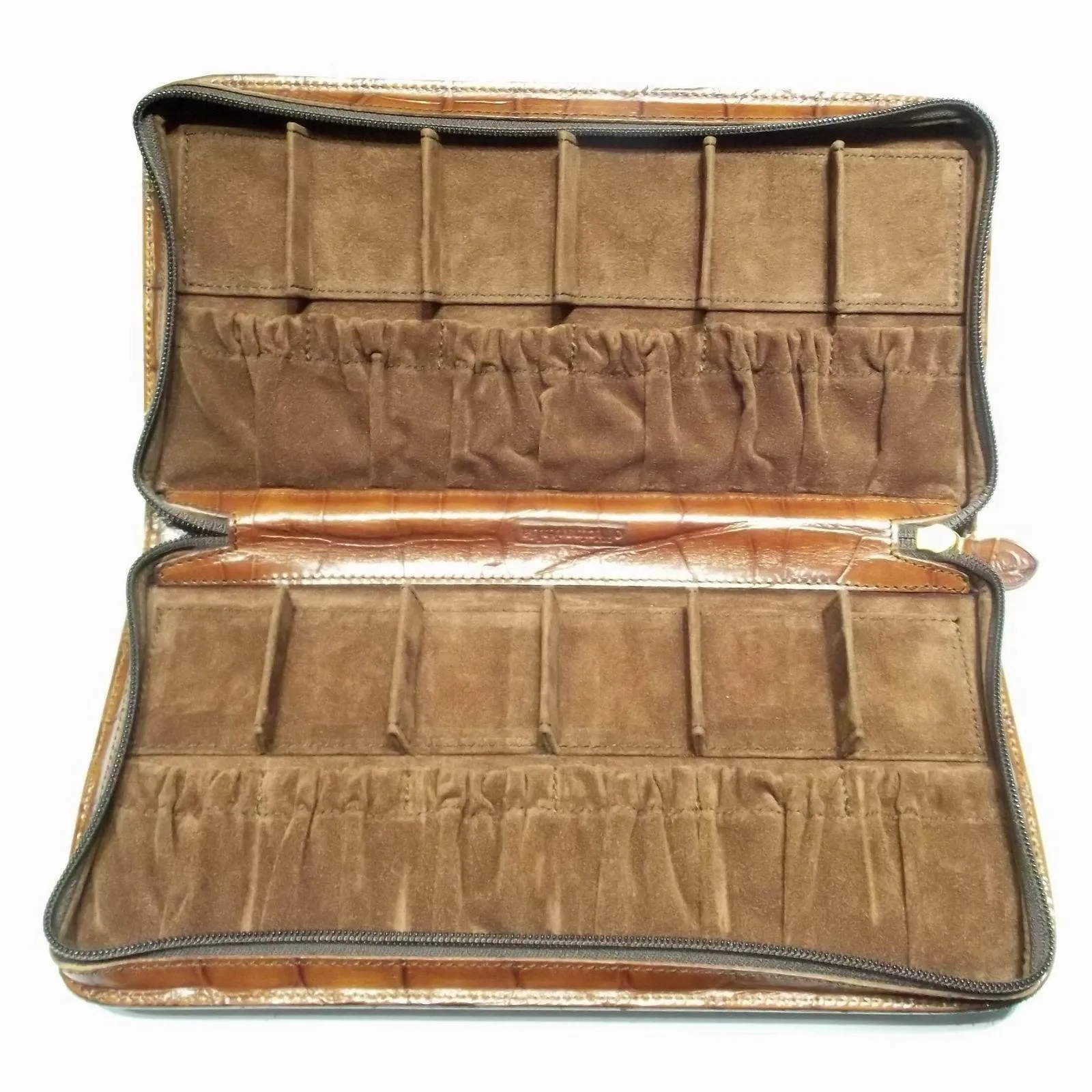 Officina italy box box holder 12 coccodrillo brown leather watches 0ff.01