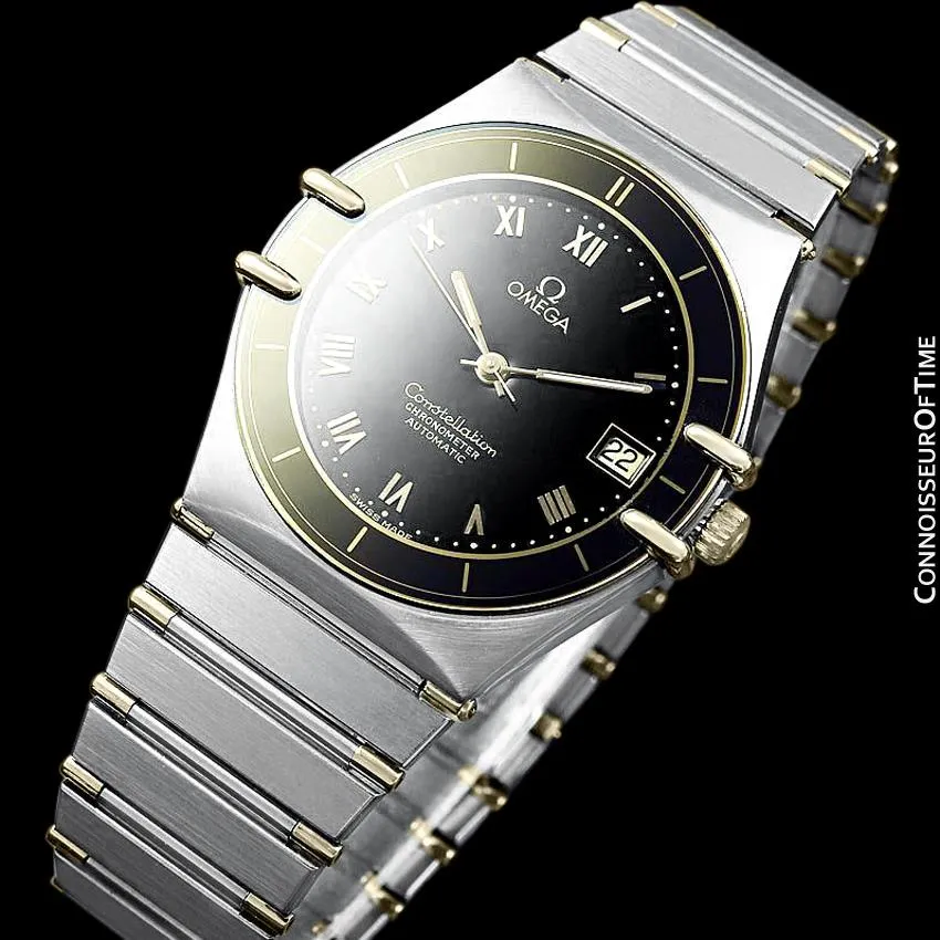 Omega Constellation Mens Large Chronometer Watch, Automatic, Stainless Steel & 18K Gold - The Original Manhattan