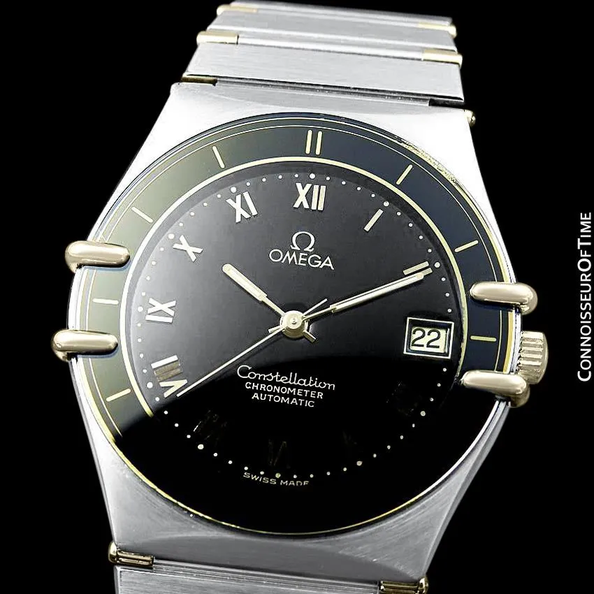 Omega Constellation Mens Large Chronometer Watch, Automatic, Stainless Steel & 18K Gold - The Original Manhattan