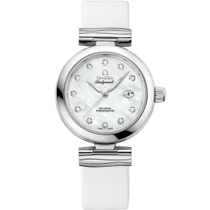 Omega De Ville Ladymatic 34 mm, steel on leather strap