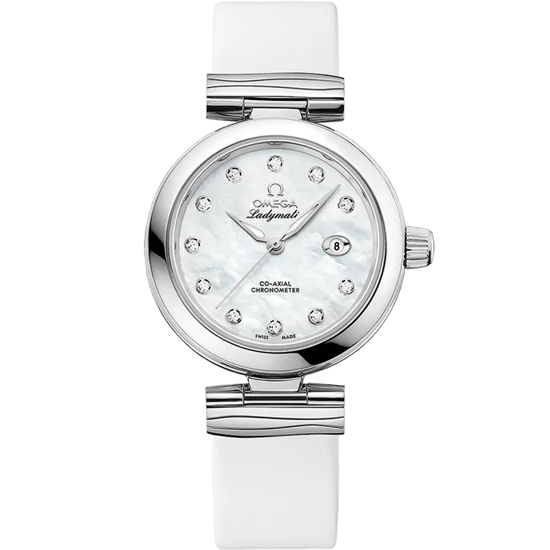 Omega De Ville Ladymatic 34 mm, steel on leather strap