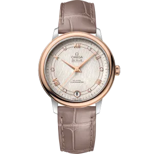 Omega De Ville Prestige 32.7 mm, steel - red gold on leather strap