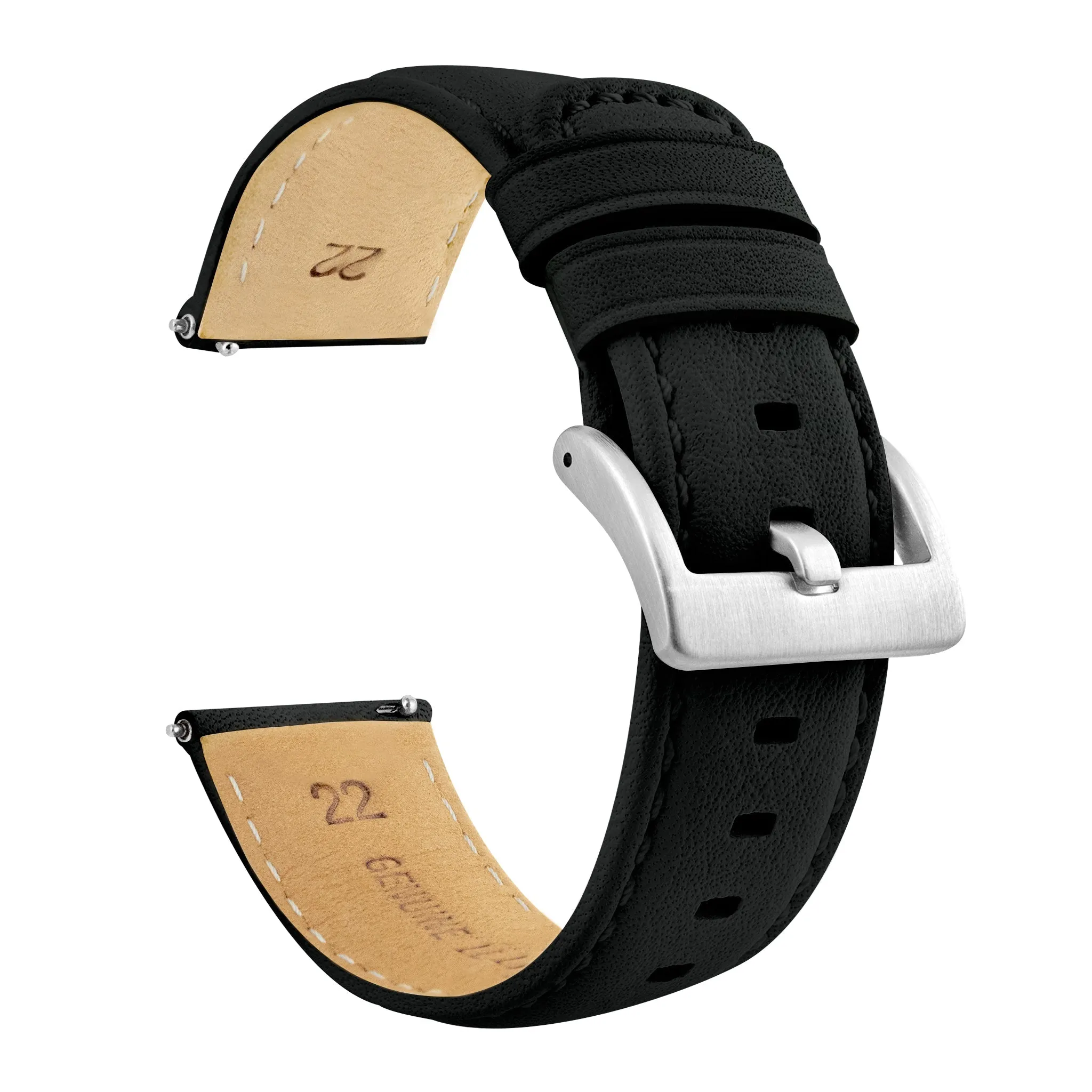 Omega Moonswatch Black Pittards Performance Leather Black Stitching Watch Band