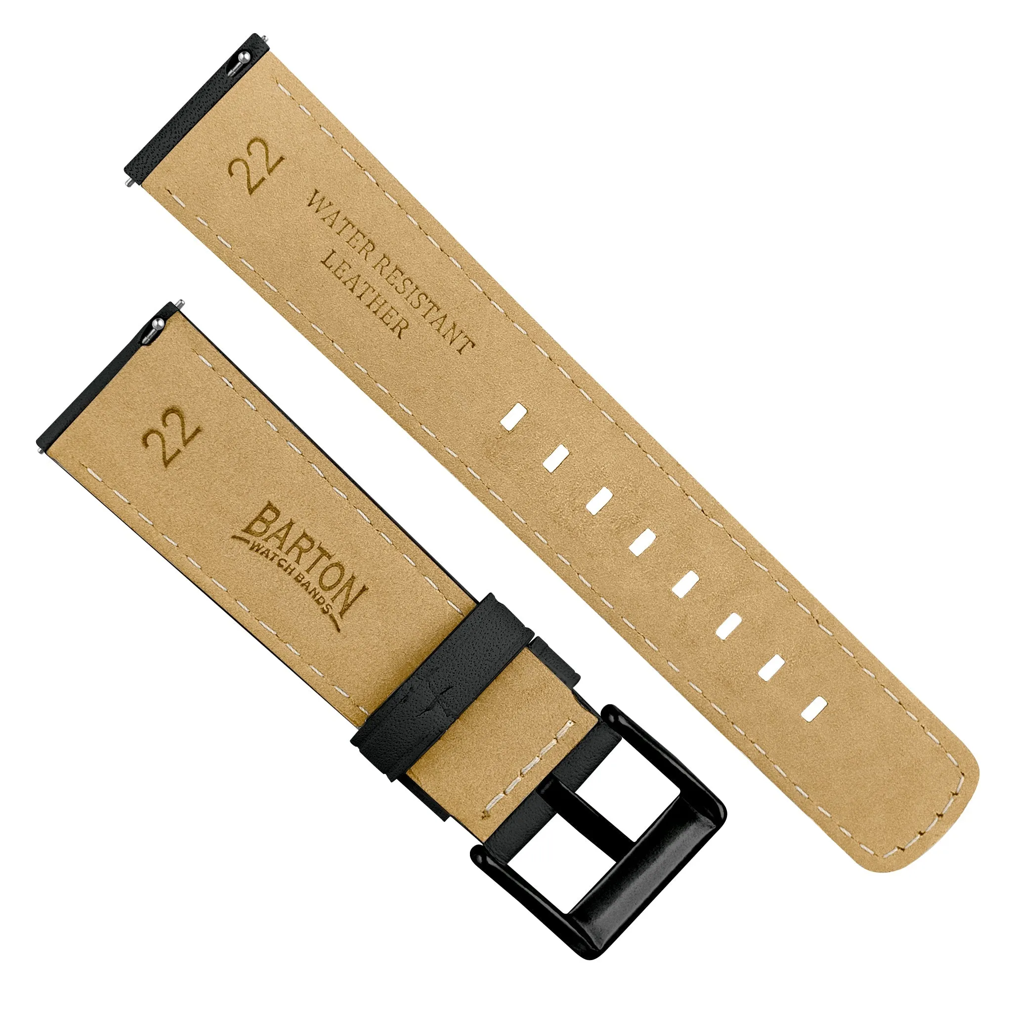 Omega Moonswatch Black Pittards Performance Leather Black Stitching Watch Band