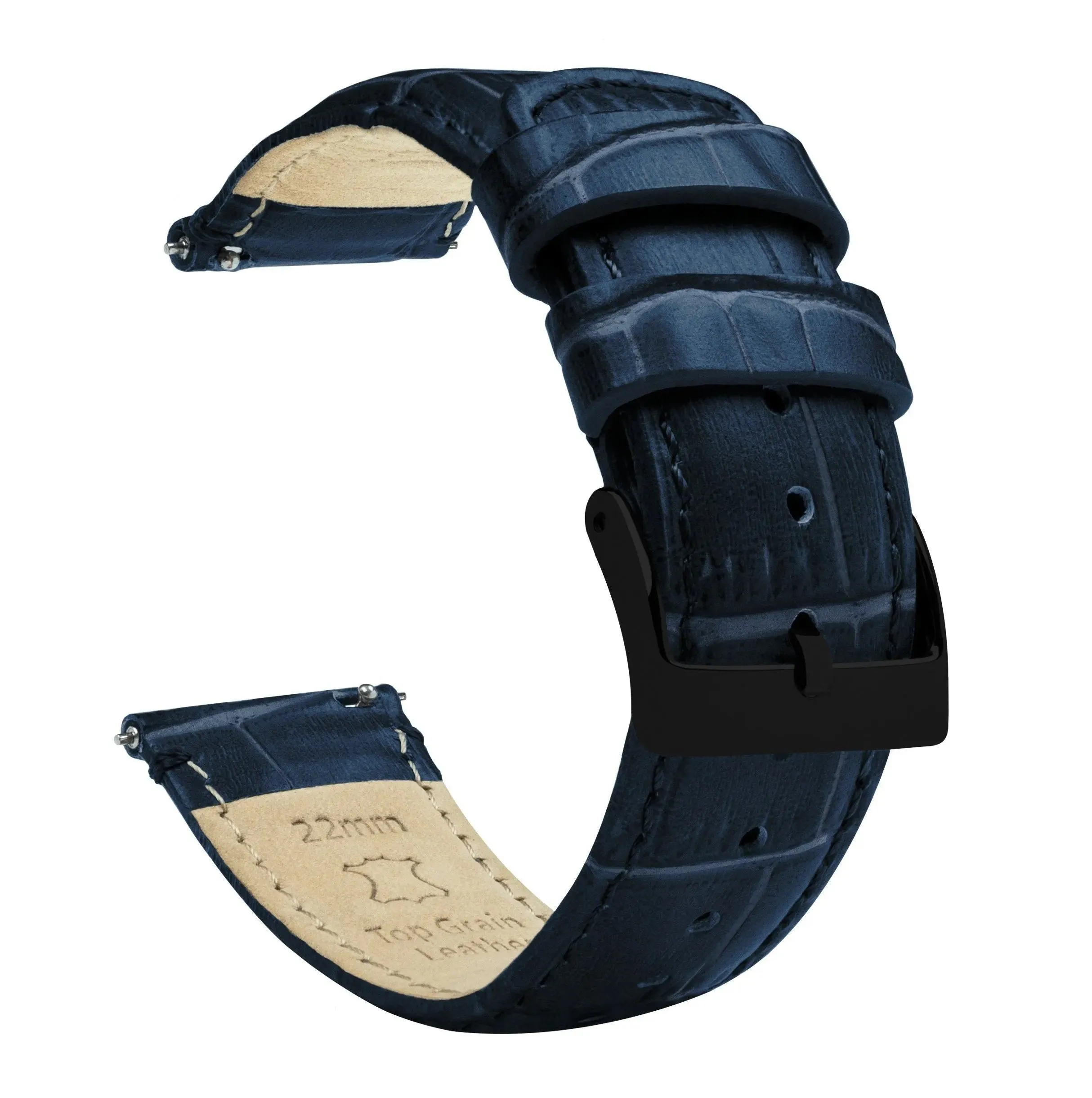 Omega Moonswatch Navy Blue Alligator Grain Leather Watch Band