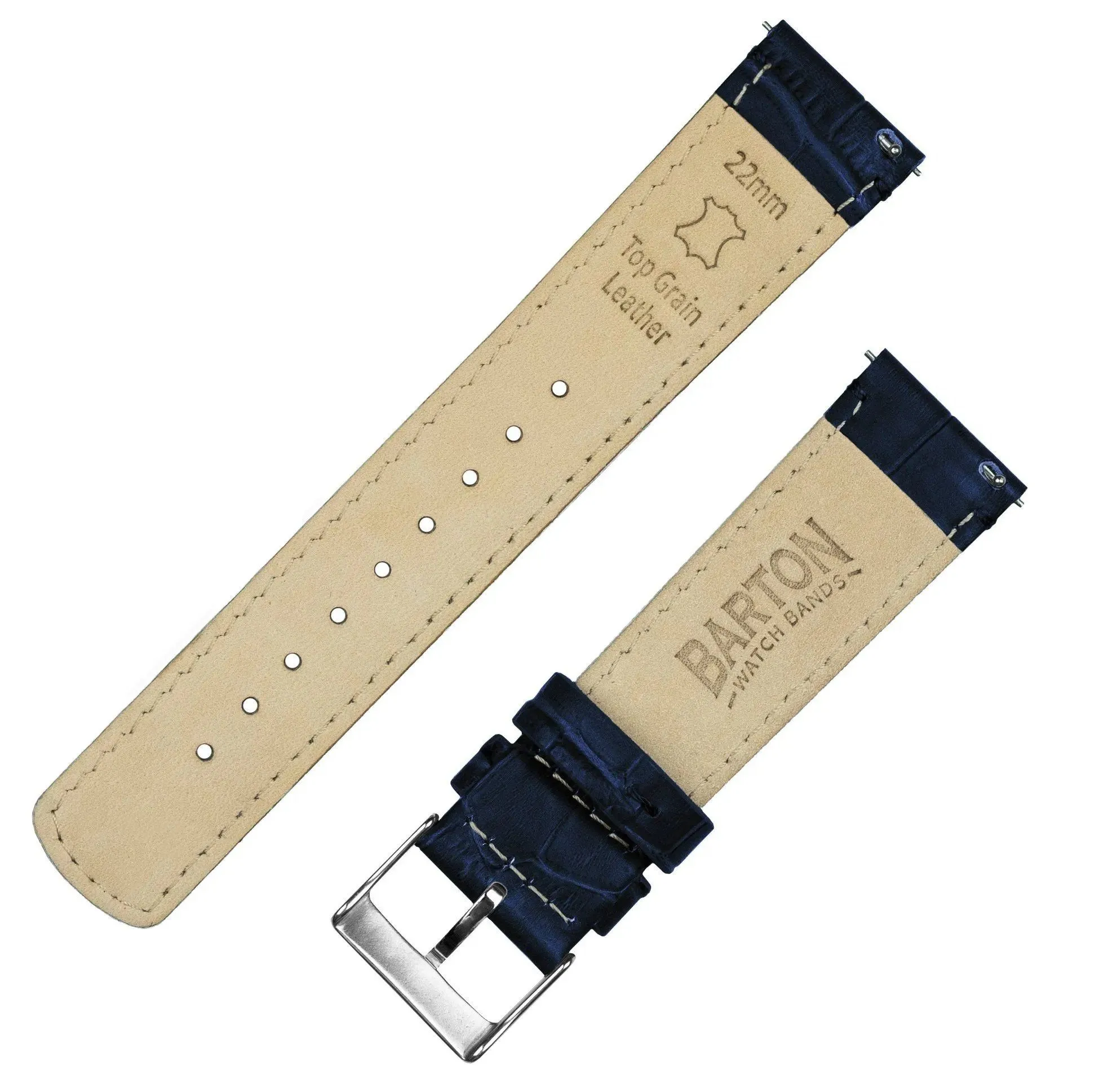 Omega Moonswatch Navy Blue Alligator Grain Leather Watch Band