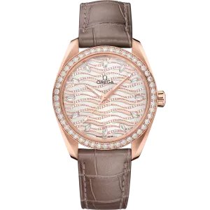 Omega Seamaster Aqua Terra 150M 38 mm, Sedna™ gold on leather strap