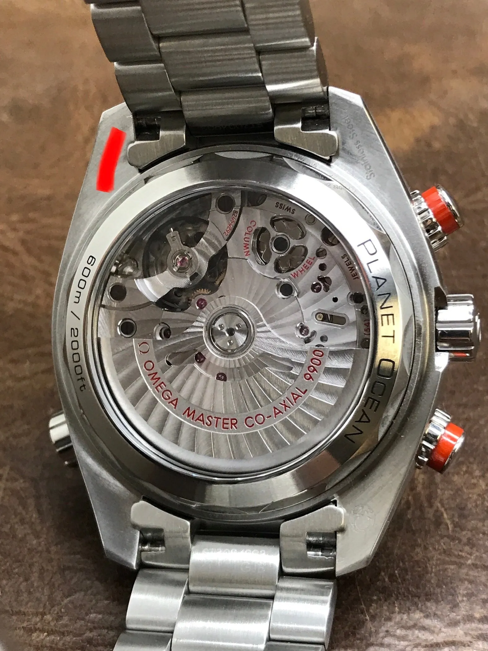 Omega Seamaster Planet Ocean Chronograph Orange Ceramic Bezel 215.30.46.51.99.001 Grey Dial Automatic Men's Watch
