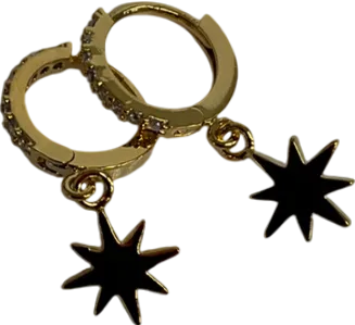 orelia Metallic Starburst Huggie Hoop Earrings One Size