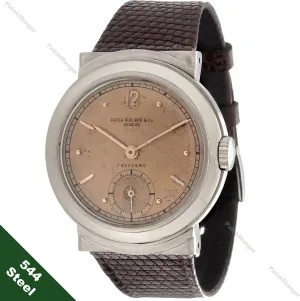 Patek Philippe 544A Vintage Stainless Steel Calatrava Watch Hooded Lugs, Circa 1940