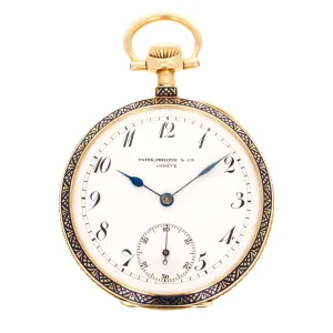 Patek Philippe Yellow Gold and Enamel Pocket Watch, Circa 1904