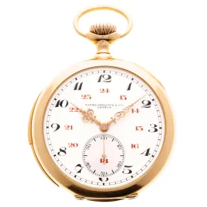 Patek Philippe Yellow Gold Pocket Watch Minute Repeater, Circa 1905