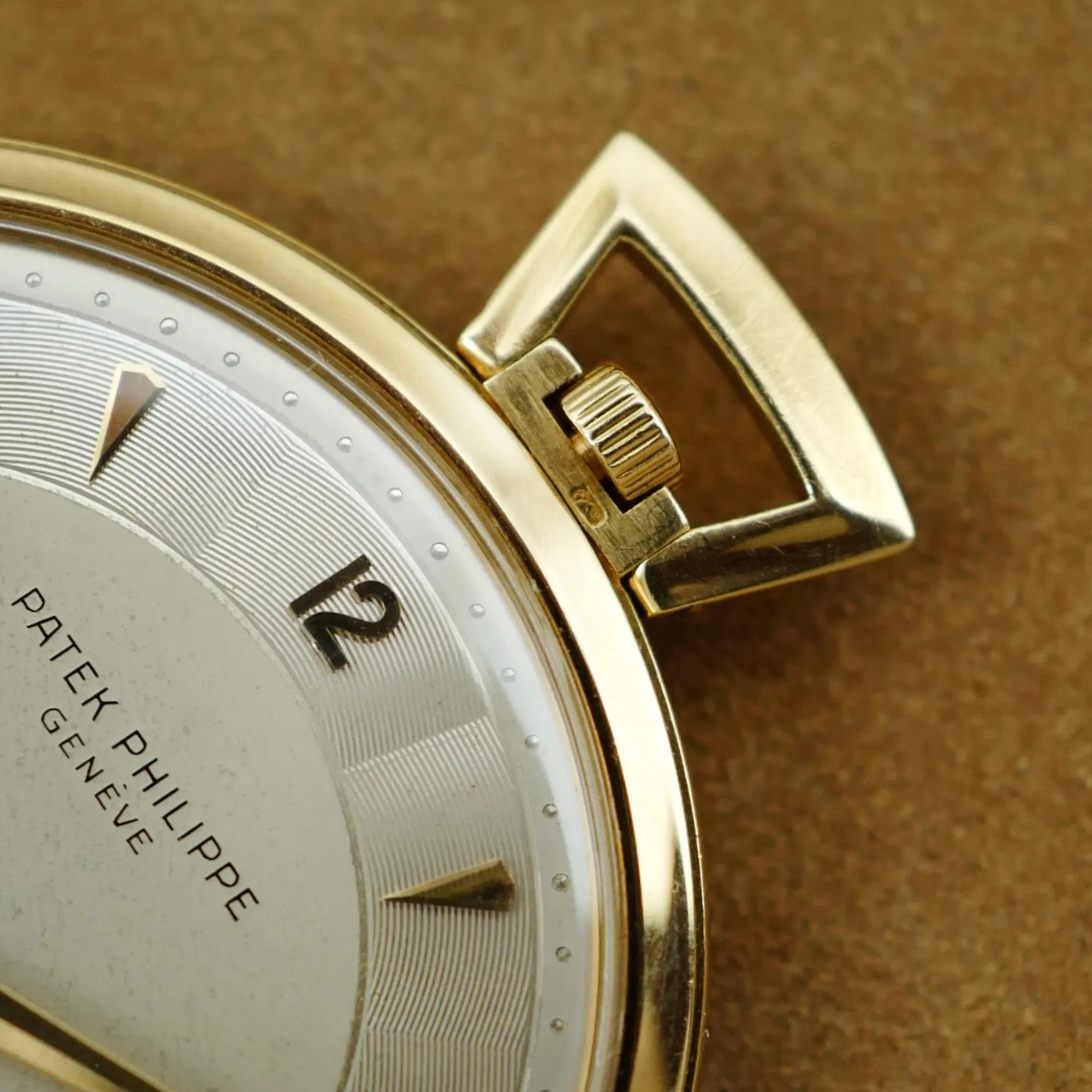 Patek Philippe Yellow Gold Pocket Watch with Guilloche Dial