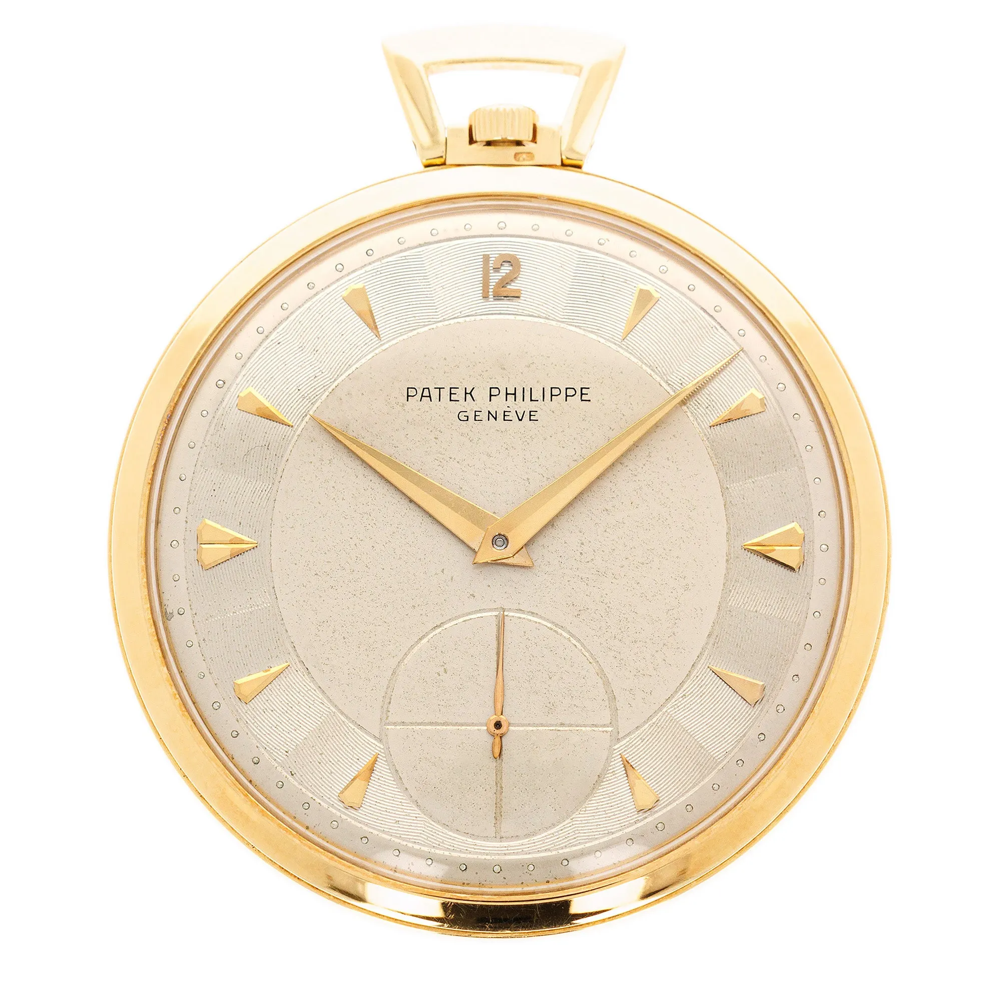 Patek Philippe Yellow Gold Pocket Watch with Guilloche Dial