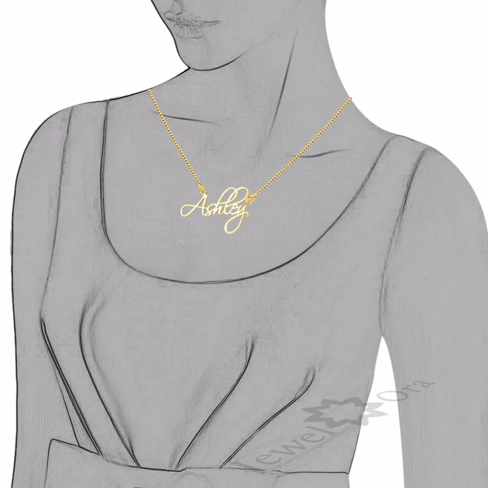 Personalized Women’s 925 Sterling Silver Necklace with Custom Nameplate Pendant, Christmas Gift Jewelry