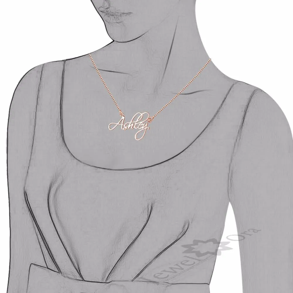 Personalized Women’s 925 Sterling Silver Necklace with Custom Nameplate Pendant, Christmas Gift Jewelry