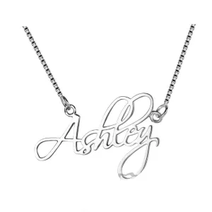 Personalized Women’s 925 Sterling Silver Necklace with Custom Nameplate Pendant, Christmas Gift Jewelry