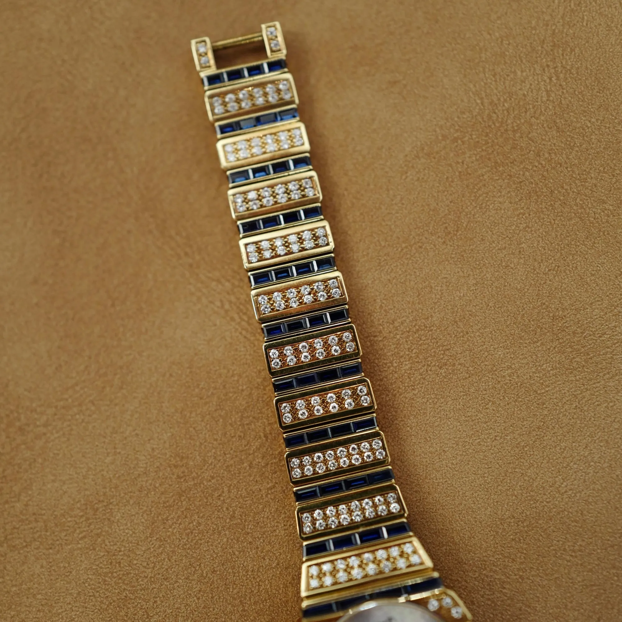 Piaget Yellow Gold Polo Ref. 861 with Mother of Pearl & Opal dial and Sapphire and Diamond Bracelet