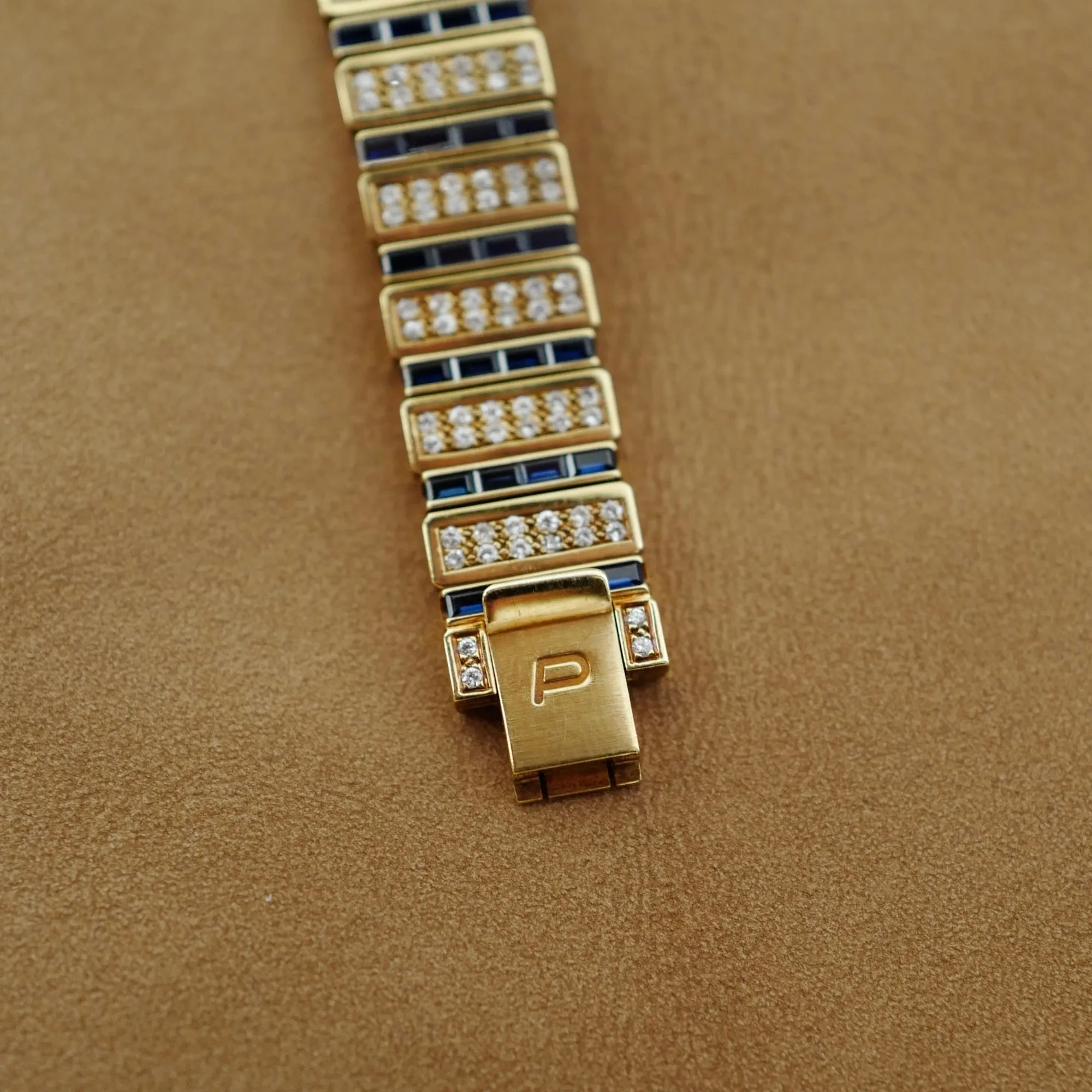Piaget Yellow Gold Polo Ref. 861 with Mother of Pearl & Opal dial and Sapphire and Diamond Bracelet