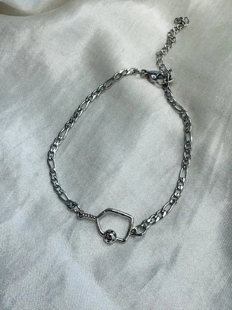 Pickleball Bling and ball Adjustable Bracelet
