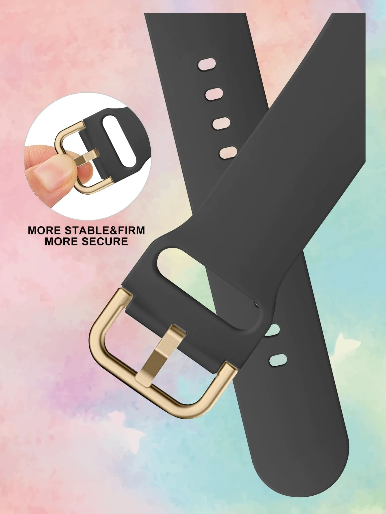 Plain Silicone watchband - Dark Grey