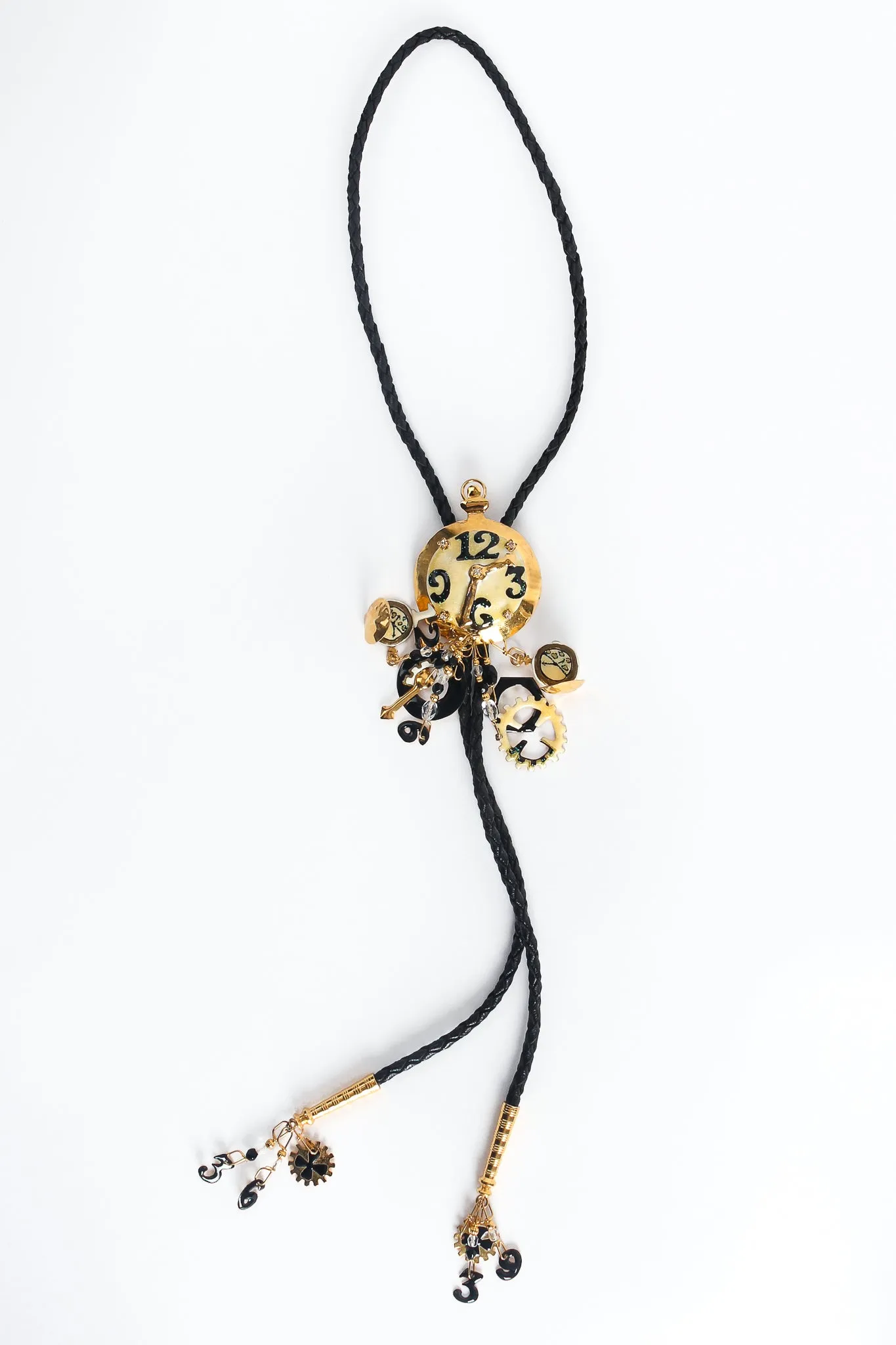 Pocket Watch & Gear Charm Bolo Tie
