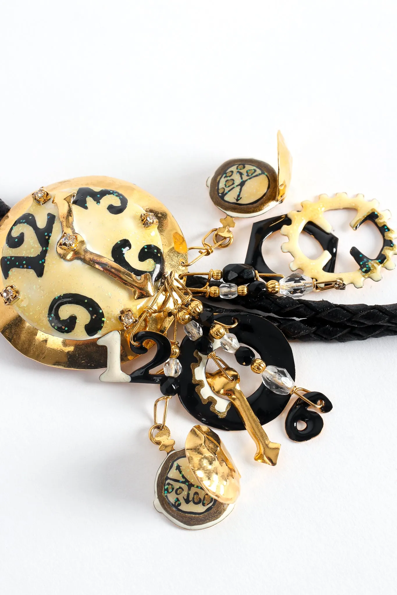 Pocket Watch & Gear Charm Bolo Tie