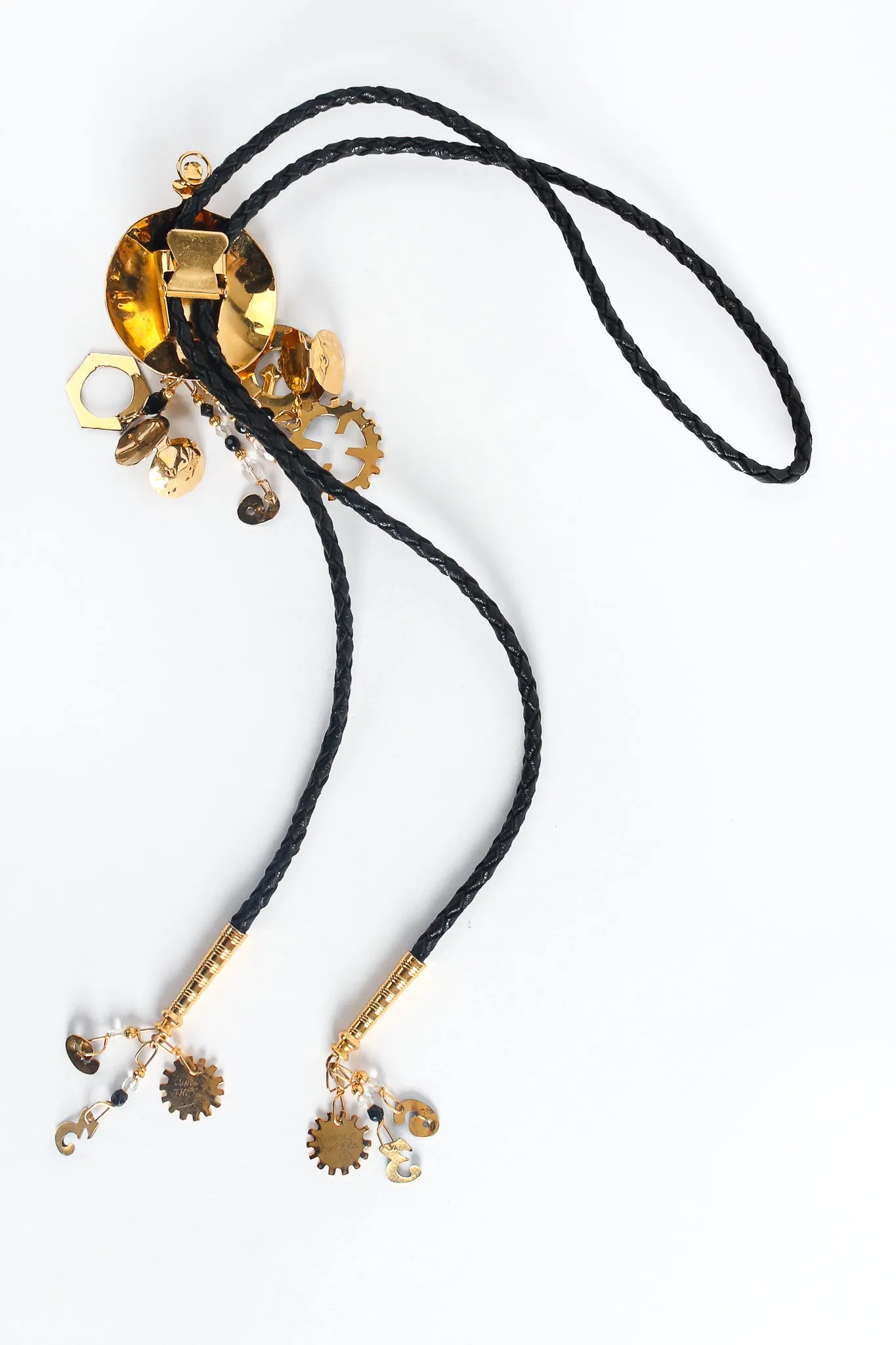 Pocket Watch & Gear Charm Bolo Tie