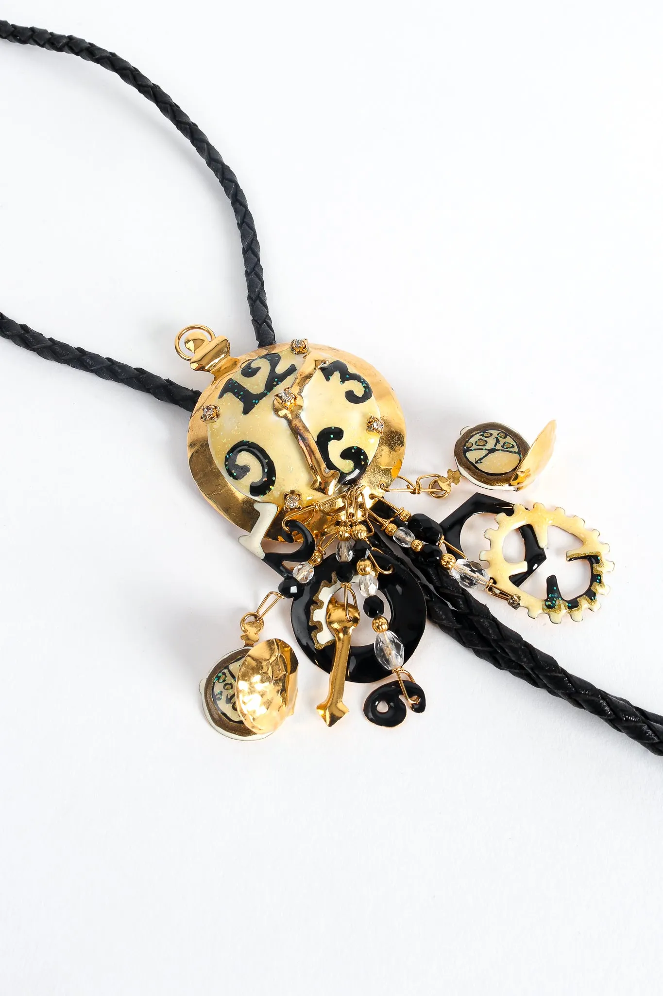 Pocket Watch & Gear Charm Bolo Tie