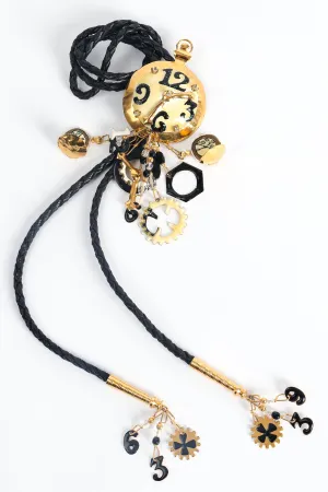 Pocket Watch & Gear Charm Bolo Tie