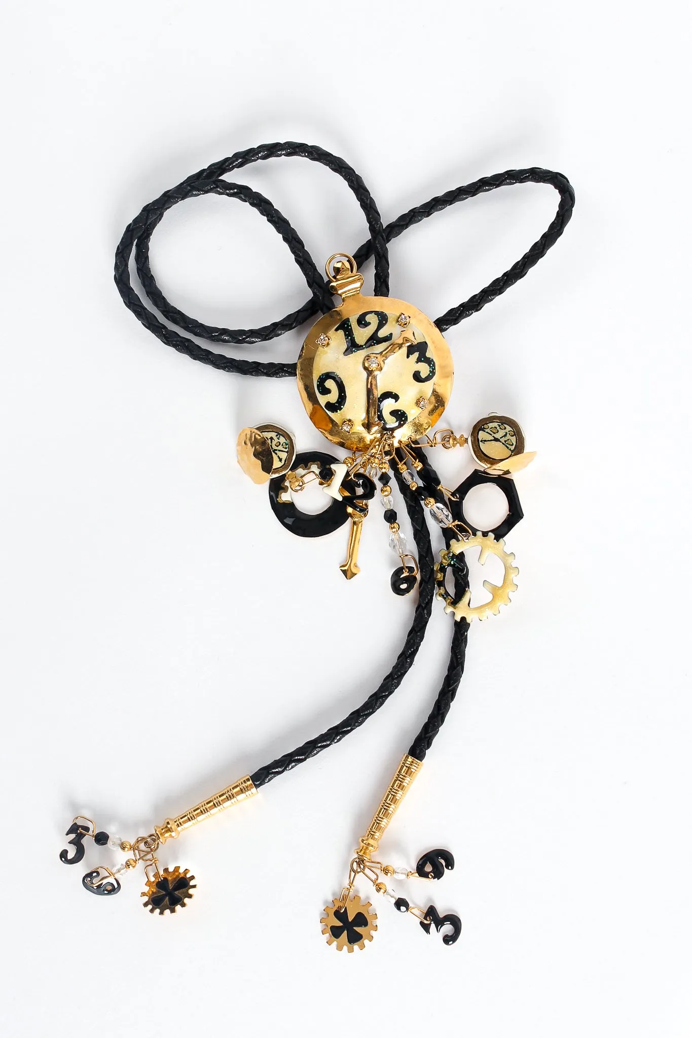 Pocket Watch & Gear Charm Bolo Tie