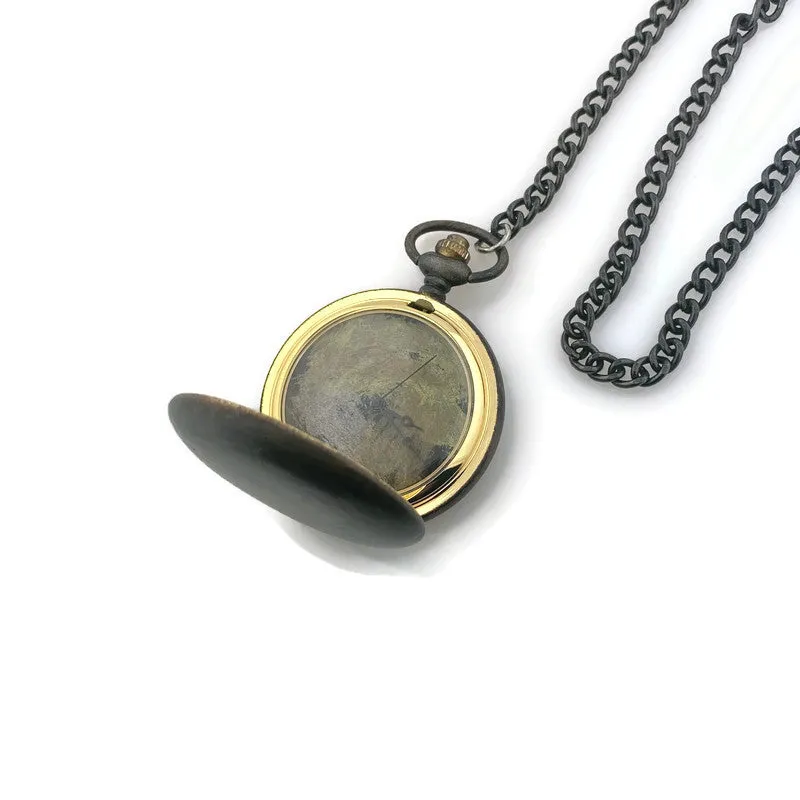 Pocket Watch with Cover, Multicolor Dial