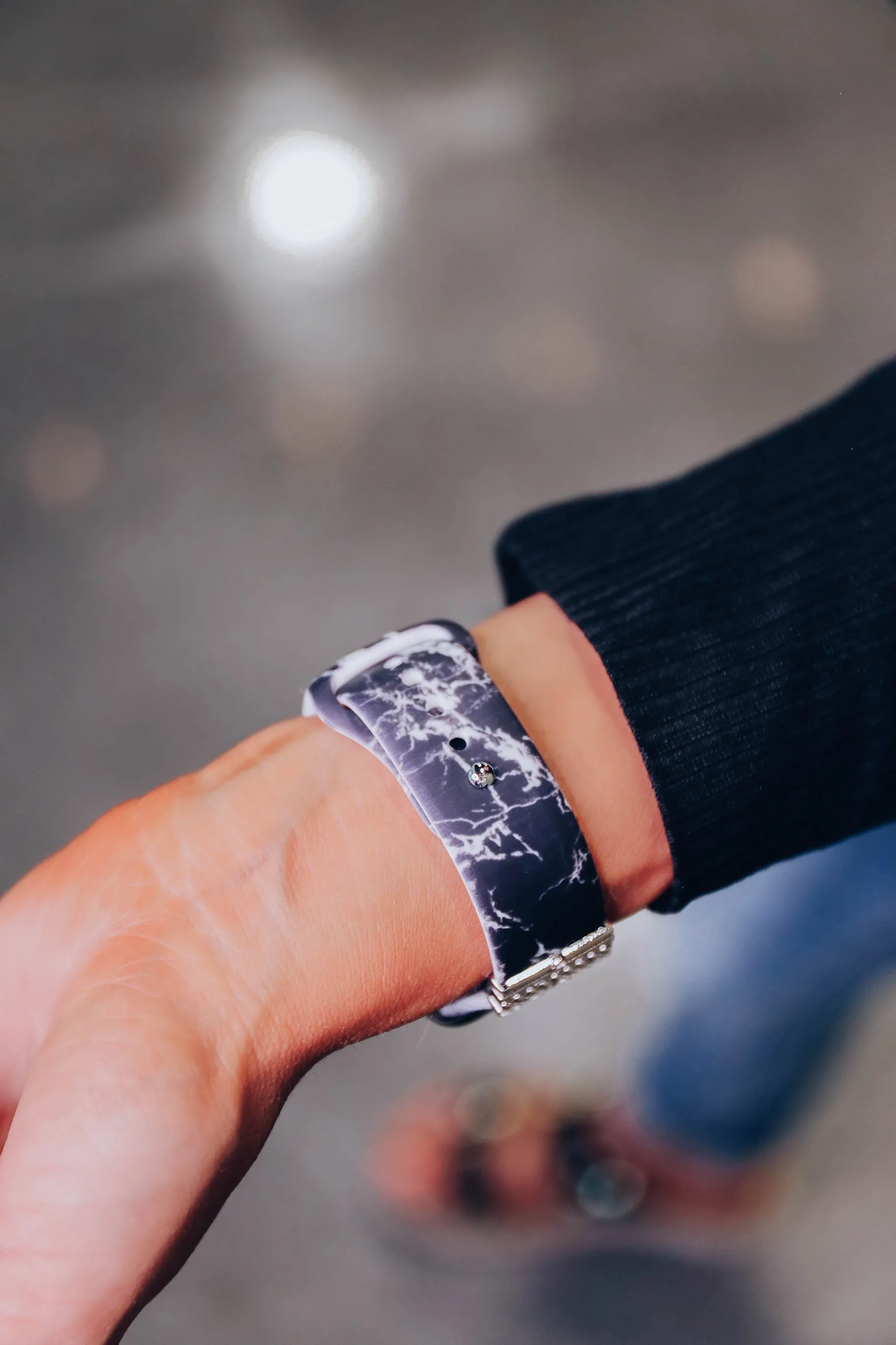 Printed Silicone Smart Watch Band - Marbled