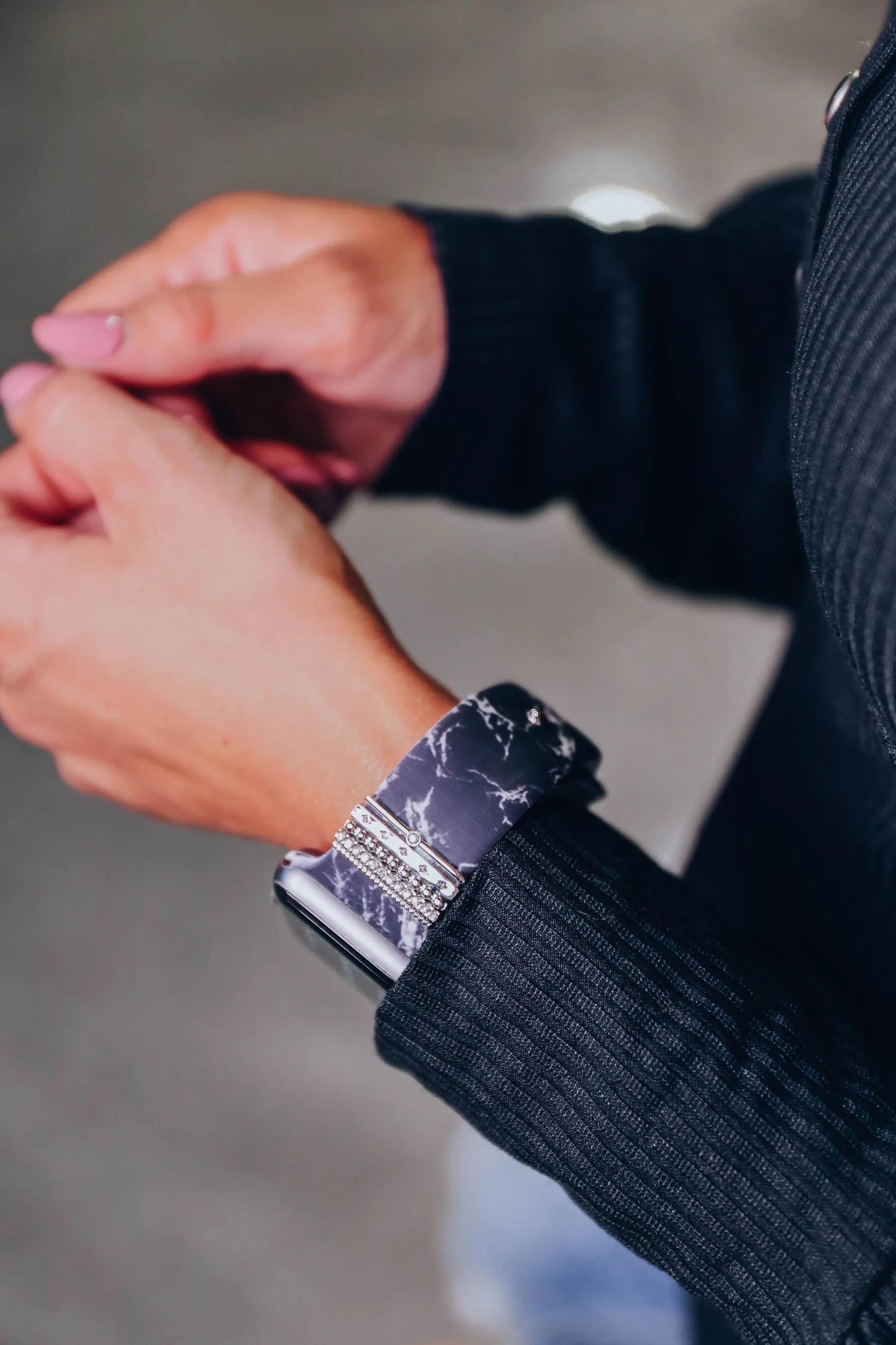Printed Silicone Smart Watch Band - Marbled